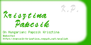 krisztina papcsik business card